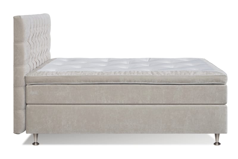 GRAND XL Sängpaket 120x200 cm Beige Sammet - Möbler - Sovrum - Sängar - Kontinentalsängar