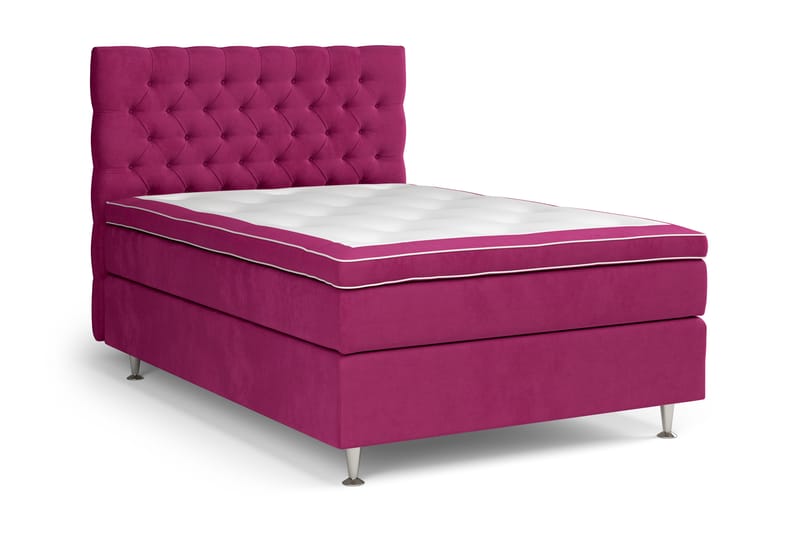 GRAND XL Sängpaket 120x200 cm Rosa Sammet - Komplett Sängpaket - Kontinentalsängar