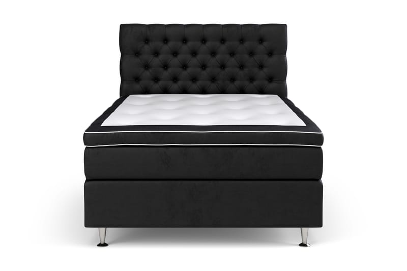 GRAND XL Sängpaket 120x200 cm Svart Sammet - Möbler - Sovrum - Sängar - Kontinentalsängar