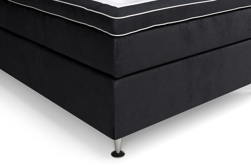 GRAND XL Sängpaket 120x200 cm Svart Sammet - Kontinentalsängar