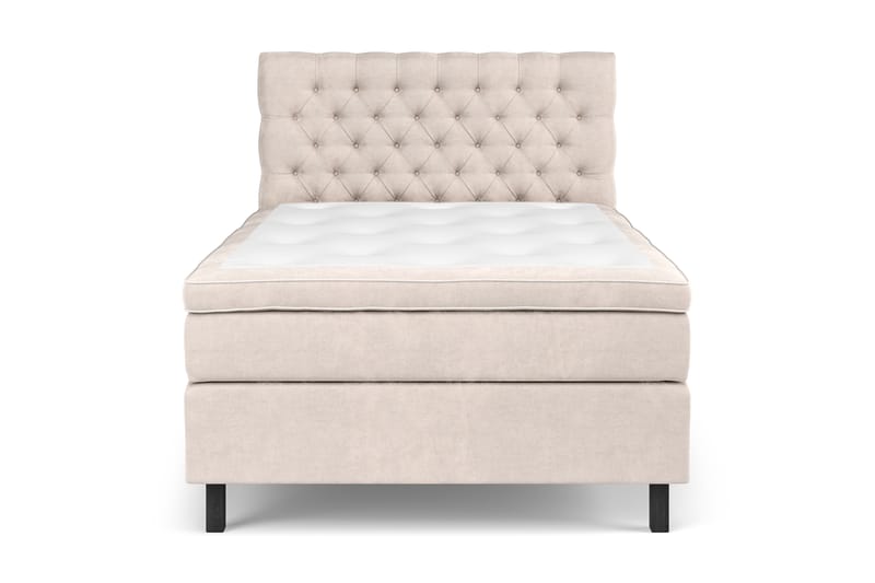 GRAND XL Sängpaket 140x200 cm Beige Sammet - Möbler - Sovrum - Sängar - Kontinentalsängar