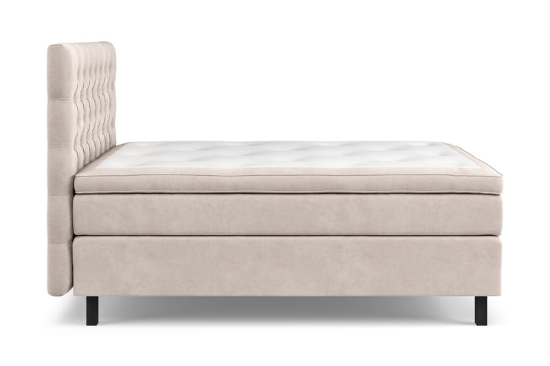 GRAND XL Sängpaket 140x200 cm Beige Sammet - Möbler - Sovrum - Sängar - Kontinentalsängar