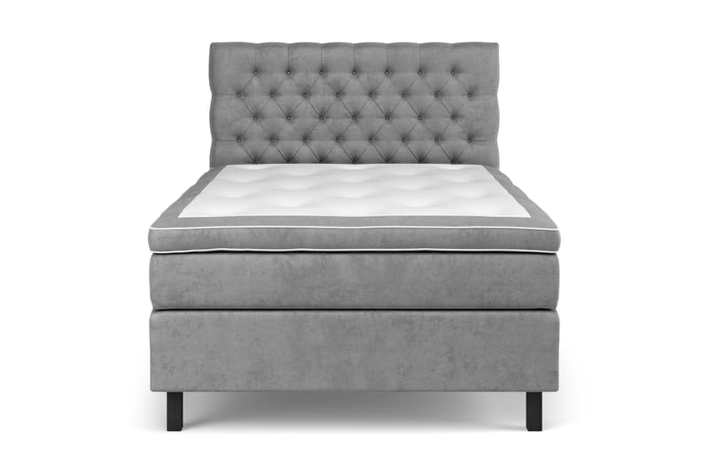 GRAND XL Sängpaket 140x200 cm Grå Sammet - Möbler - Sovrum - Sängar - Komplett Sängpaket