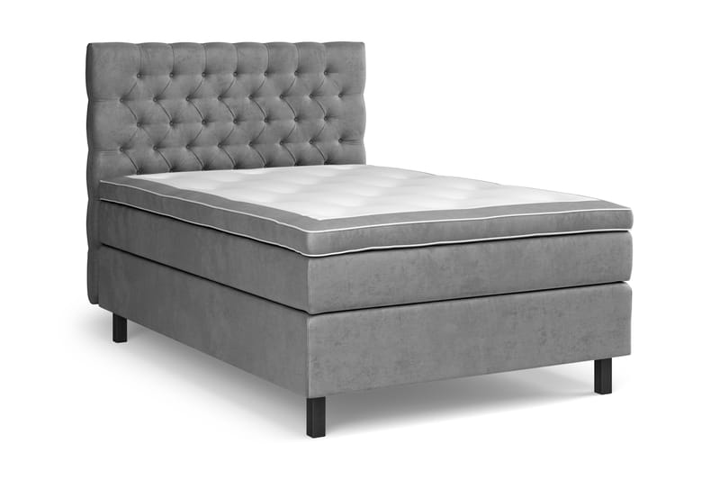 GRAND XL Sängpaket 140x200 cm Grå Sammet - Möbler - Sovrum - Sängar - Komplett Sängpaket