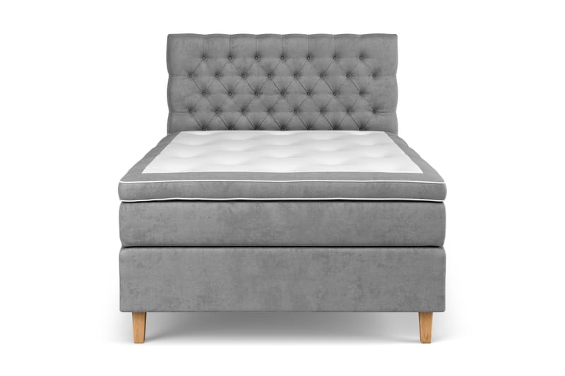GRAND XL Sängpaket 140x200 cm Grå Sammet - Möbler - Sovrum - Sängar - Komplett Sängpaket