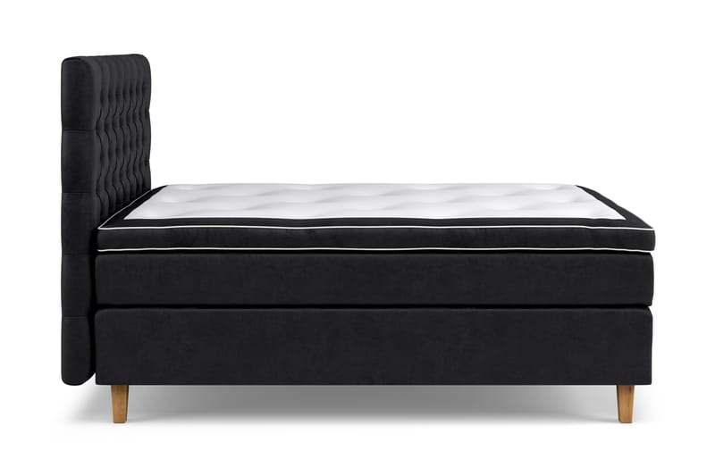 GRAND XL Sängpaket 140x200 cm Svart Sammet - Kontinentalsängar