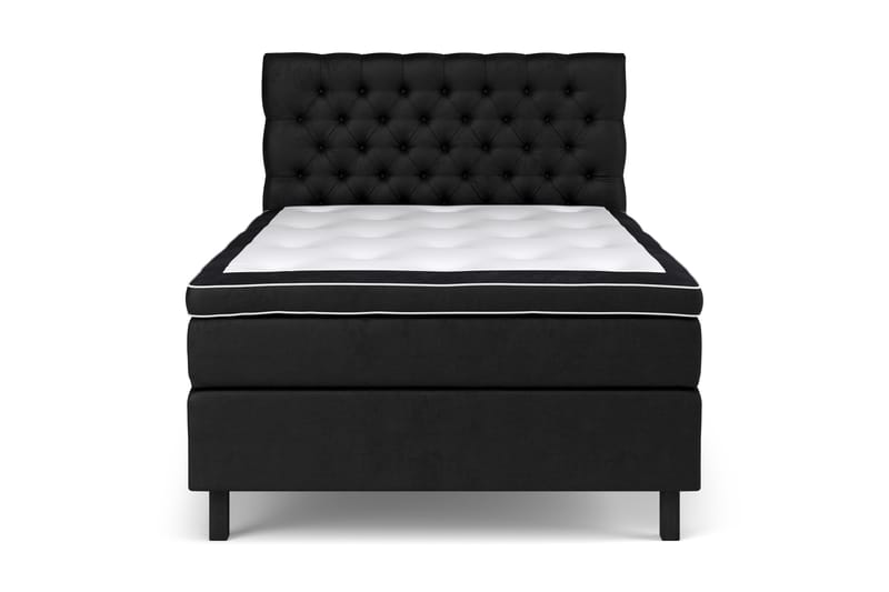 GRAND XL Sängpaket 140x200 cm Svart Sammet - Möbler - Sovrum - Sängar - Kontinentalsängar
