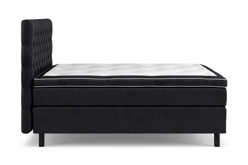 GRAND XL Sängpaket 140x200 cm Svart Sammet - Möbler - Sovrum - Sängar - Kontinentalsängar