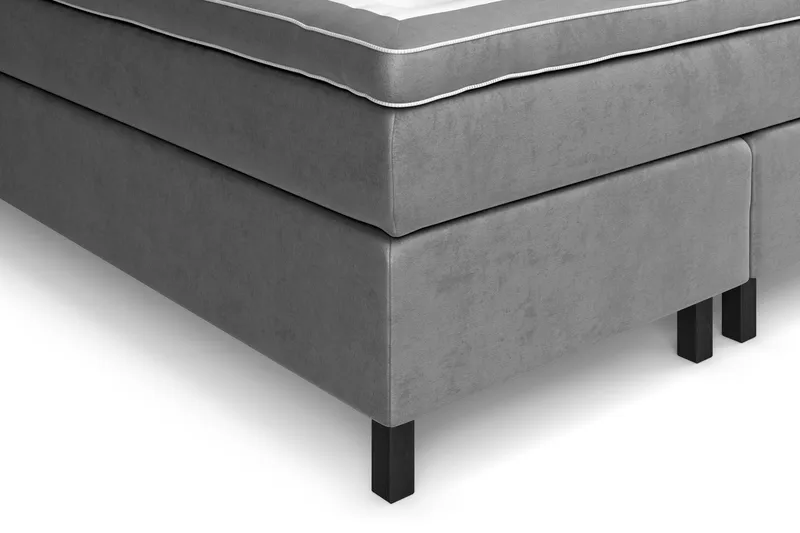 GRAND XL Sängpaket 160x200 cm Grå Sammet - Möbler - Sovrum - Sängar - Kontinentalsängar