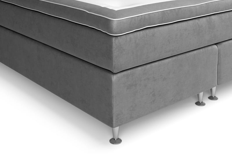 GRAND XL Sängpaket 160x200 cm Grå Sammet - Möbler - Sovrum - Sängar - Kontinentalsängar