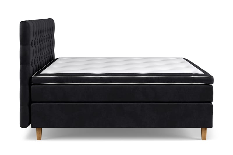 GRAND XL Sängpaket 160x200 cm Svart Sammet - Kontinentalsängar