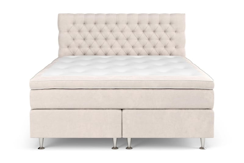 GRAND XL Sängpaket 180x200 cm Beige Sammet - Komplett Sängpaket - Kontinentalsängar