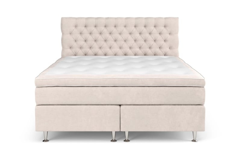 GRAND XL Sängpaket 180x200 cm Beige Sammet - Möbler - Sovrum - Sängar - Komplett Sängpaket