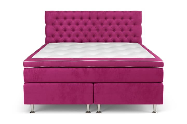 GRAND XL Sängpaket 180x200 cm Rosa Sammet - Kontinentalsängar - Komplett Sängpaket