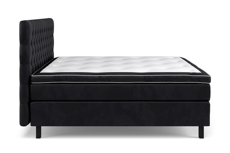 GRAND XL Sängpaket 180x200 cm Svart Sammet - Kontinentalsängar
