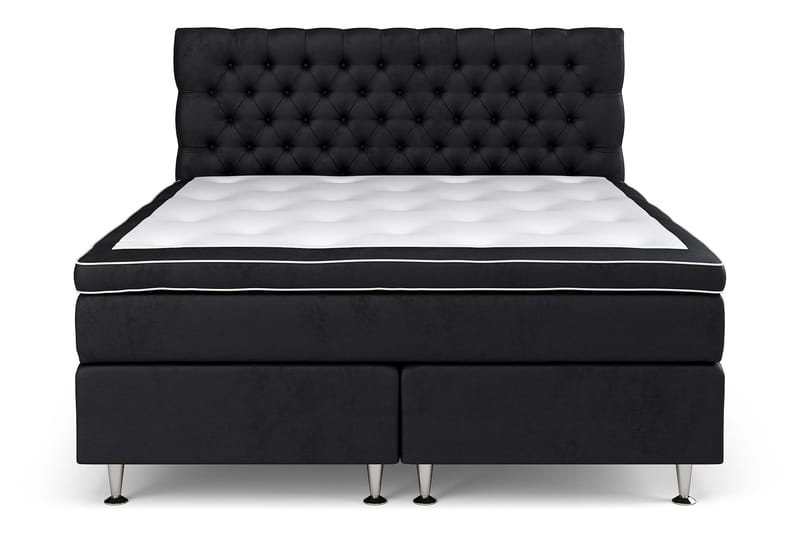 GRAND XL Sängpaket 180x200 cm Svart Sammet - Möbler - Sovrum - Sängar - Komplett Sängpaket