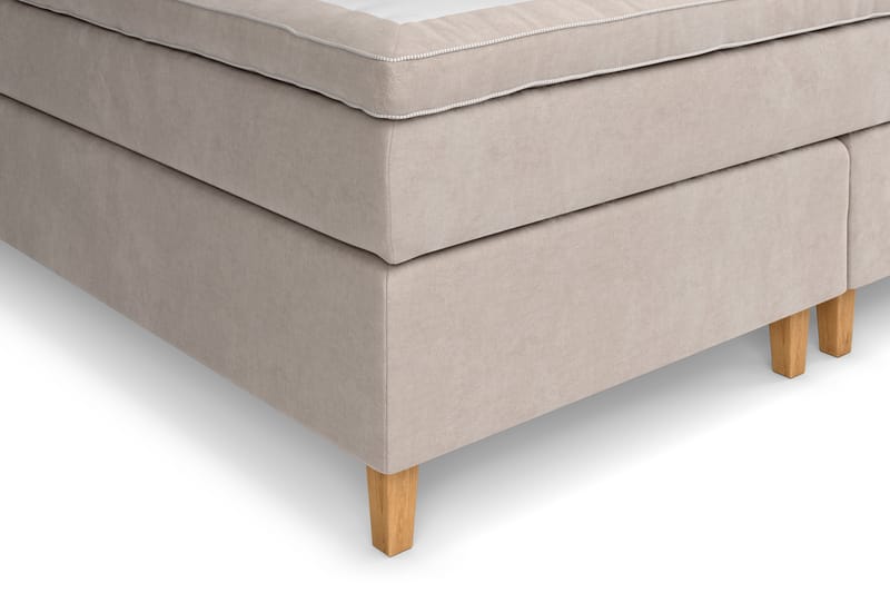 GRAND XL Sängpaket 210x210 cm Beige Sammet - Möbler - Sovrum - Sängar - Kontinentalsängar