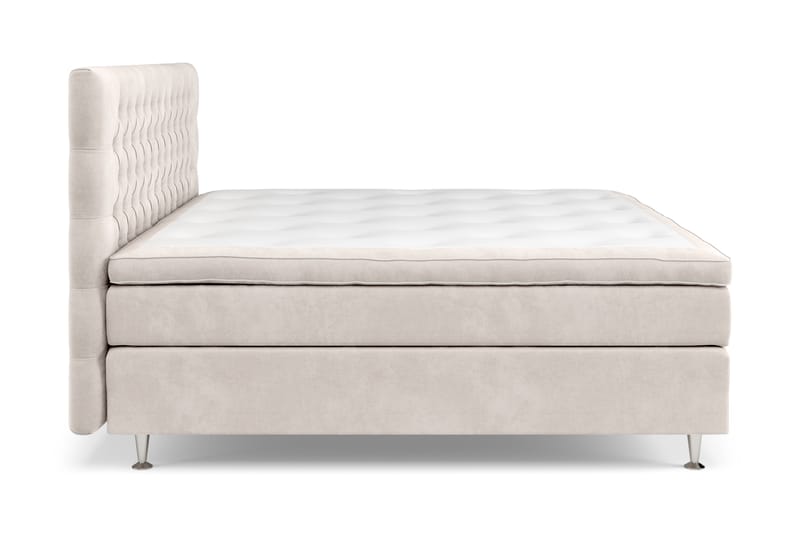 GRAND XL Sängpaket 210x210 cm Beige Sammet - Kontinentalsängar - Komplett Sängpaket