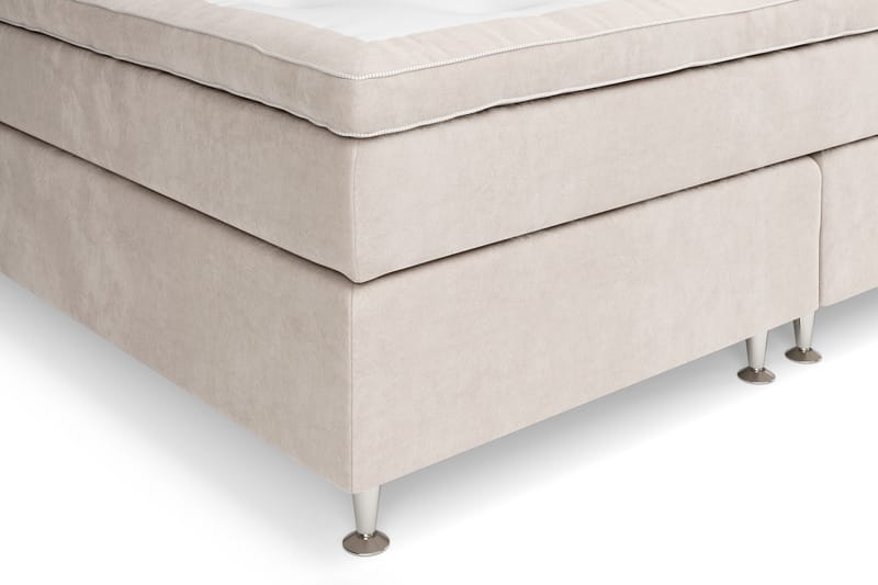 GRAND XL Sängpaket 210x210 cm Beige Sammet - Komplett Sängpaket - Kontinentalsängar