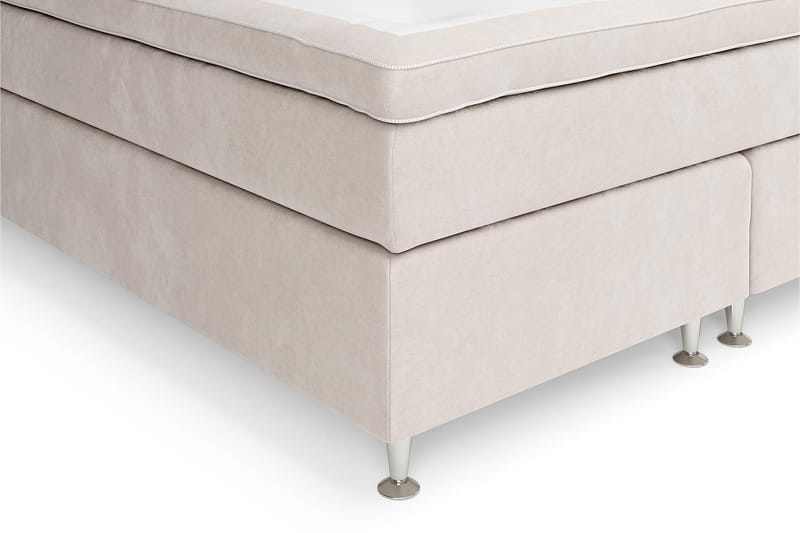 GRAND XL Sängpaket 210x210 cm Beige Sammet - Möbler - Sovrum - Sängar - Kontinentalsängar
