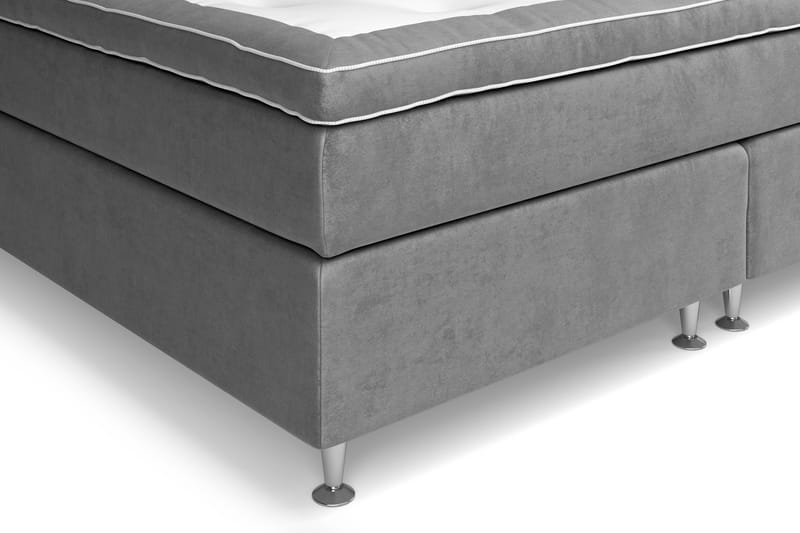 GRAND XL Sängpaket 210x210 cm Grå Sammet - Möbler - Sovrum - Sängar - Kontinentalsängar