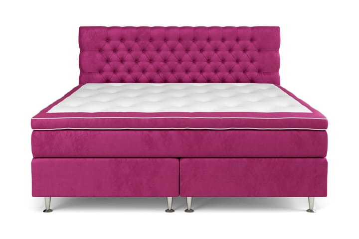 GRAND XL Sängpaket 210x210 cm Rosa Sammet - Kontinentalsängar - Komplett Sängpaket
