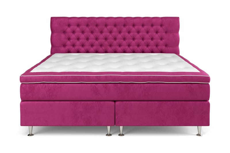 GRAND XL Sängpaket 210x210 cm Rosa Sammet - Möbler - Sovrum - Sängar - Kontinentalsängar