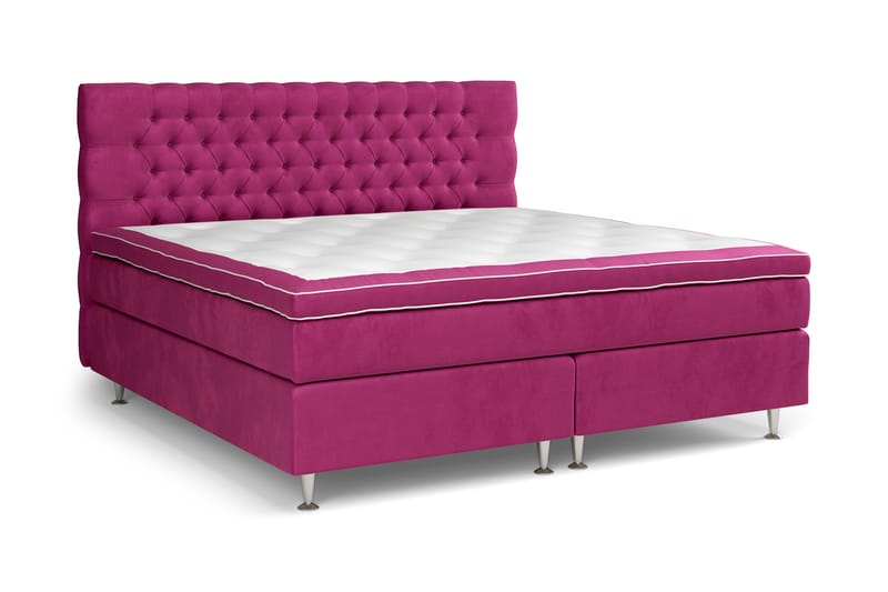 GRAND XL Sängpaket 210x210 cm Rosa Sammet - Kontinentalsängar