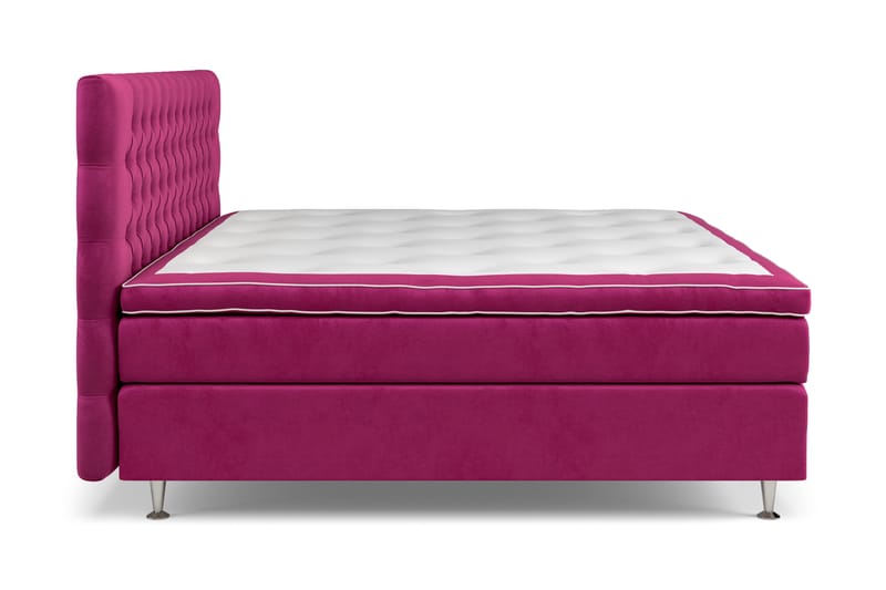 GRAND XL Sängpaket 210x210 cm Rosa Sammet - Kontinentalsängar