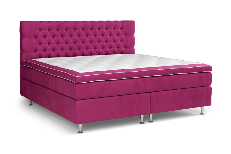 GRAND XL Sängpaket 210x210 cm Rosa Sammet - Möbler - Sovrum - Sängar - Kontinentalsängar