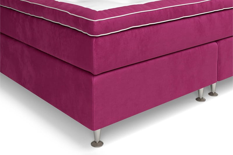 GRAND XL Sängpaket 210x210 cm Rosa Sammet - Kontinentalsängar