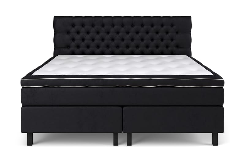 GRAND XL Sängpaket 210x210 cm Svart Sammet - Möbler - Sovrum - Sängar - Komplett Sängpaket