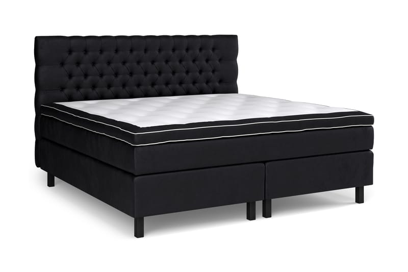 GRAND XL Sängpaket 210x210 cm Svart Sammet - Möbler - Sovrum - Sängar - Komplett Sängpaket
