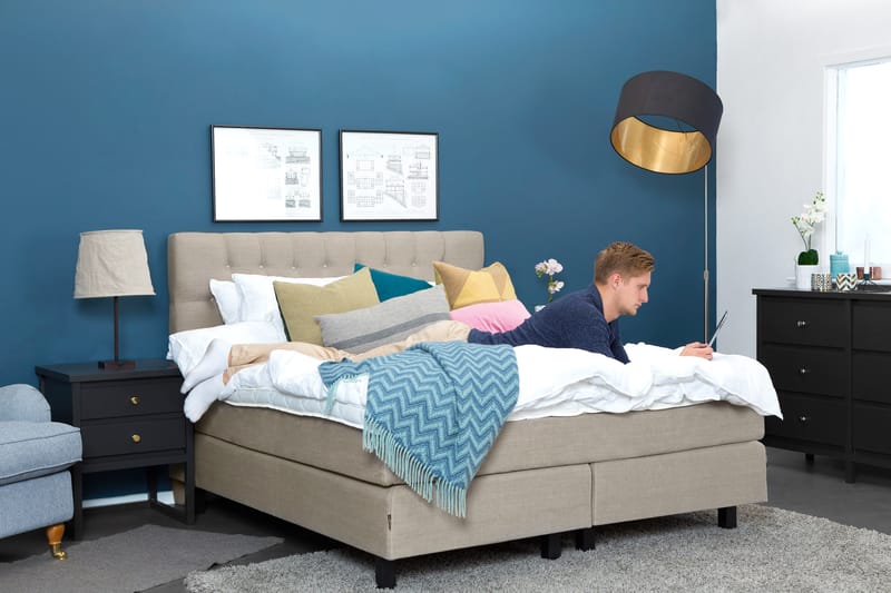 HARMONY Kontinentalsängpaket 180 Linoso Beige - Möbler - Sovrum - Sängar - Komplett Sängpaket