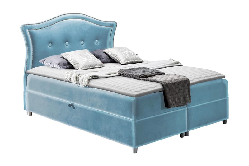 Hestra Kontinentalsäng 180x200 cm LED-belysning, Blå
