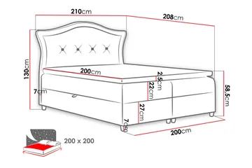 Hestra Kontinentalsäng 200x200 cm LED-belysning - Blå - Möbler - Sovrum - Sängar - Kontinentalsängar