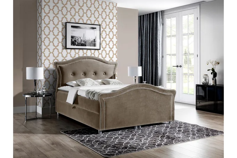 Hestra Lux Kontinentalsäng 120x200 cm LED-belysning - Brun - Möbler - Sovrum - Sängar - Kontinentalsängar