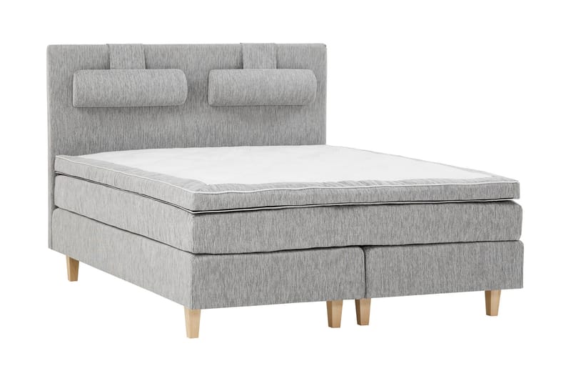 HILTON DELUXE Kontinentalsäng 180 Fast Polyeterskum Ljusgrå - Möbler - Sovrum - Sängar - Kontinentalsängar