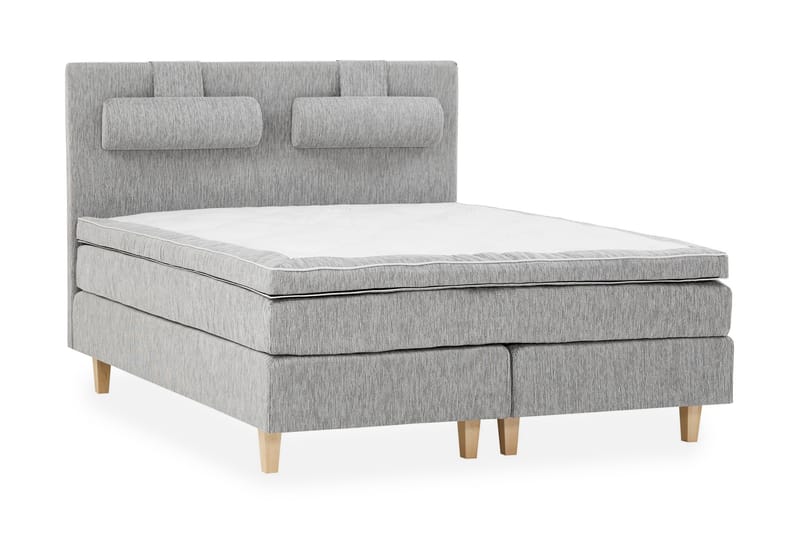 HILTON DELUXE Kontinentalsäng 180 Fast Polyeterskum Ljusgrå - Möbler - Sovrum - Sängar - Kontinentalsängar