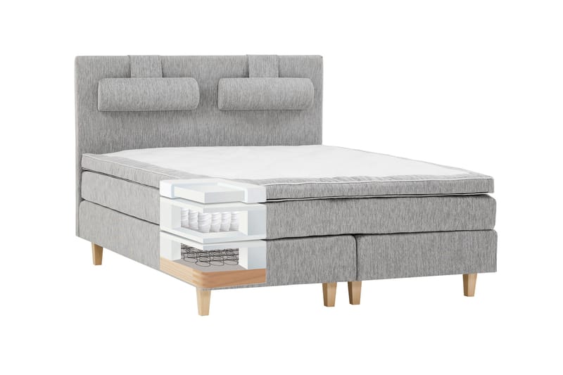 HILTON DELUXE Kontinentalsäng 180 Ljusgrå - Möbler - Sovrum - Sängar - Kontinentalsängar