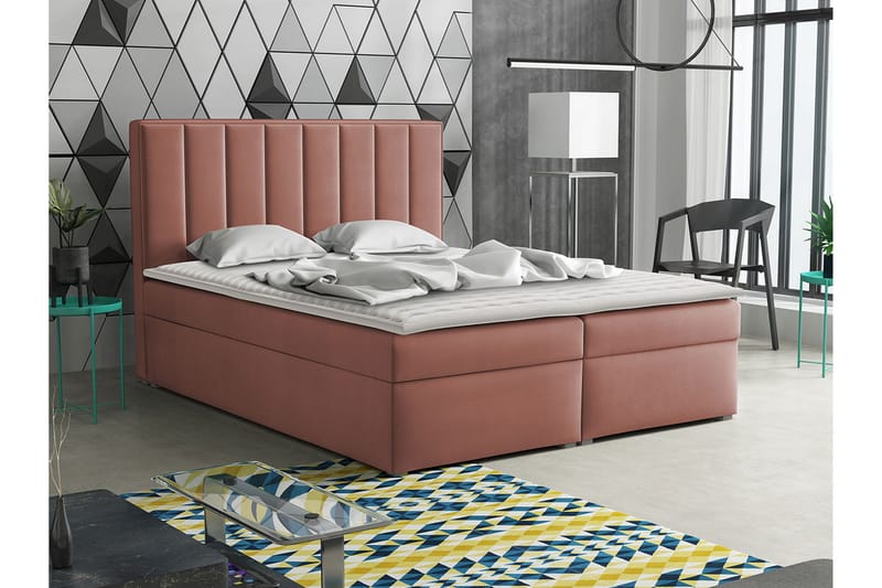 HORAM Kontinentalsäng 160x200 cm Rosa - Möbler - Sovrum - Sängar - Kontinentalsängar