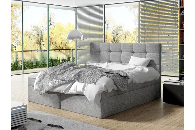 HOSTOEN Kontinentalsäng 160x200 cm Grå - Möbler - Sovrum - Sängar - Kontinentalsängar
