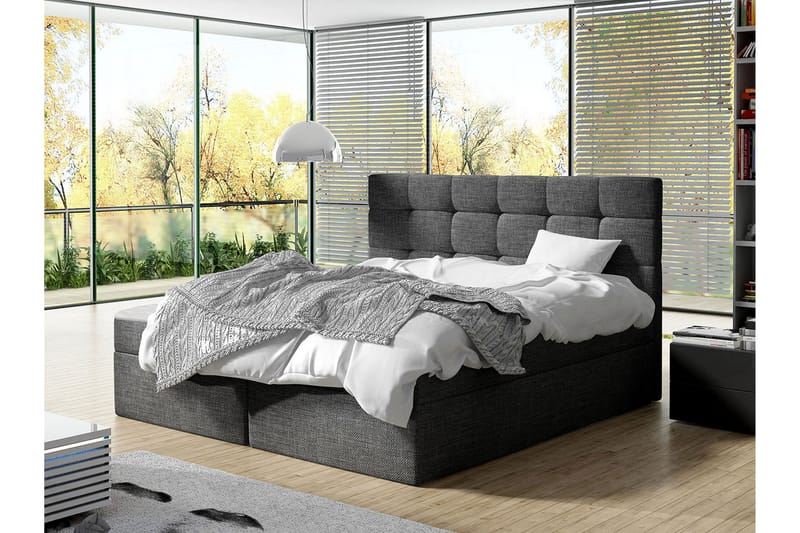 HOSTOEN Kontinentalsäng 180x200 cm Mörkgrå - Möbler - Sovrum - Sängar - Kontinentalsängar