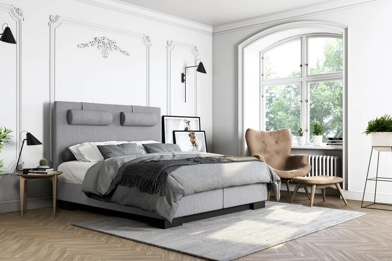 HVILA Lyx Kontinentalsäng 120x200 - Ljusgrå - Möbler - Sovrum - Sängar - Kontinentalsängar