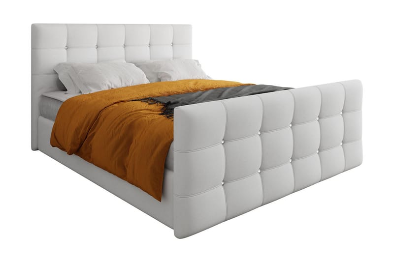 IZOBY Kontinentalsäng 140x200 cm med Sänggavel Vit - Möbler - Sovrum - Sängar - Kontinentalsängar