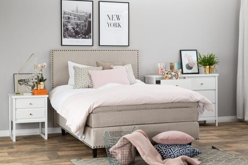 Jolie Komplett Sängpaket 140x200 - Beige - Möbler - Sovrum - Sängar - Kontinentalsängar