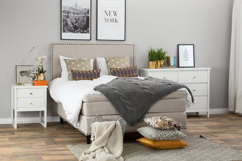 Jolie Komplett Sängpaket 140x200 - Beige - Möbler - Sovrum - Sängar - Kontinentalsängar