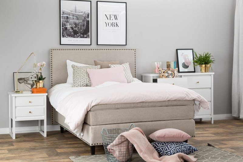 Jolie Komplett Sängpaket 140x200 cm - Beige - Möbler - Sovrum - Sängar - Kontinentalsängar