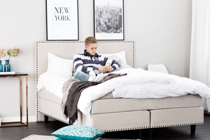 Jolie Komplett Sängpaket 160x200 - Beige - Möbler - Sovrum - Sängar - Kontinentalsängar