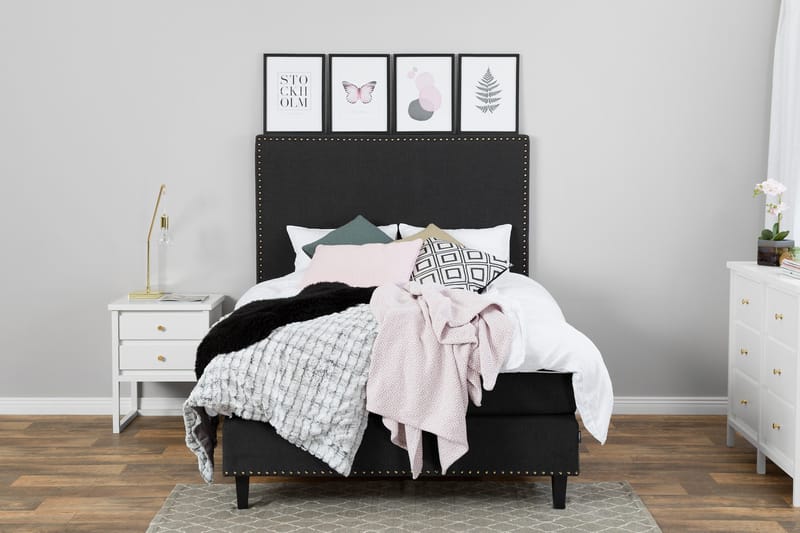 Jolie Komplett Sängpaket 160x200 cm - Svart - Möbler - Sovrum - Sängar - Kontinentalsängar